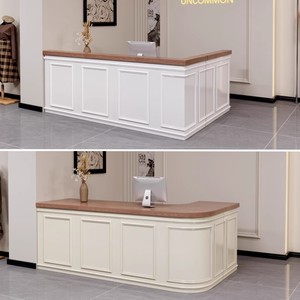 Muebles Modernos y Sencillos para Barbería y Salón de Belleza, Mostrador de Madera Sólida para Servicio y Recepción - Product Image 5