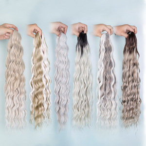 Rebecca Anna Sản Phẩm Cao Cấp Sợi Chịu Nhiệt Sâu Sóng Ombre Tóc Vàng Twist Crochet Bện Tổng Hợp Phần Mở Rộng Tóc - Product Image 5