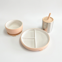 Meilleur cadeau : Assiette pour bébé, compatible lave-vaisselle et micro-ondes, assiette d'apprentissage pour bébé, assiette à compartiments pour l'alimentation du bébé, assiette en céramique de qualité alimentaire