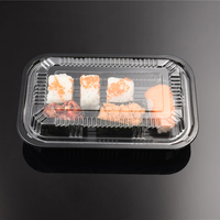 Dernier modèle de boîte à sushi rectangulaire en PS/BOPS, jetable, noire, barquette alimentaire, emballage blister, taille personnalisable, Yao
