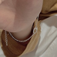 Bracelet pendentif minimaliste en argent sterling 925 pour femme, à porter au quotidien