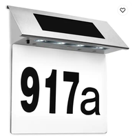 Panneau ABS étanche en acier inoxydable pour extérieur Adresse Solaire LED Plaque de porte Numéro de maison