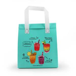 Bolsa Térmica Reutilizable con Logotipo Personalizado, Bolsa de Entrega Laminada de Tela No Tejida, Bolsa Aislante para Alimentos y Bebidas para Llevar, para Restaurantes - Product Image 3