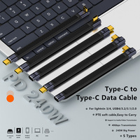 Câble de données USB C mâle à femelle Accord PD Charge rapide 240W 40Gbps FPC Cordon court Type-C 4.0 Port de courbure latérale Câble de charge