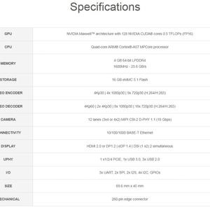 Module Jetson Nano, 4 Go de mémoire, 16 Go de stockage EMMC, carte de développement embarquée pour la reconnaissance faciale - Product Image 2
