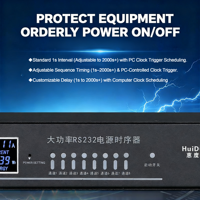 HuiDu LP-801 Pro Séquenceur d'alimentation audio 8+1 canaux 8000W en métal 1U pour montage en rack, contrôleur d'alimentation pour DJ, scène et équipement de sonorisation en direct