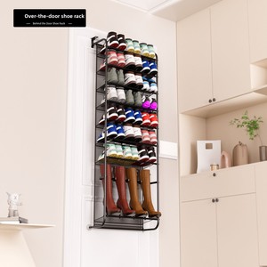 Étagère de rangement pour porte, porte-chaussures en <span class=keywords><strong>acier</strong></span> au carbone à suspendre, sans perçage, pour dortoir, armoire à chaussures murale, porte-chaussures gain de place - Product Image 2