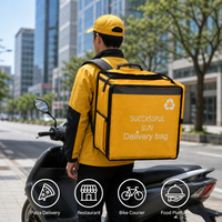 Sac à dos isotherme imperméable personnalisé OEM 74L avec bandes réfléchissantes et porte-gobelets pour livreurs de repas en usine