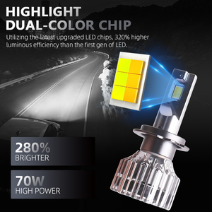 Nuevo Modelo de Bombilla LED para Faros Delanteros de Coche con Control por Aplicación v5pro 70w 3000k 6000k H4 H7 H11 9005 9006 H1 H3 - Product Image 3