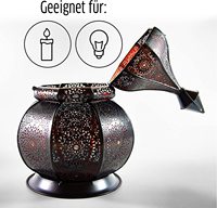 Lampe orientale pour bougies et lampes électriques, décoration intérieure et extérieure, résistante au vent, marocaine, arabe, orientale, faite à la main