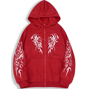 Felpe con Cappuccio da Uomo e Donna con Stampa Ragno Y2K, Giacca Hip Hop con Cerniera a Maniche Lunghe, Cappotti Autunno Inverno Harajuku Casual Larghi - Product Image 2