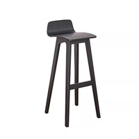 Tabouret de bar créatif en bois de frêne blanc nordique, dossier bas, sans accoudoirs, non rotatif, style vintage luxe léger, pour bars et salles à manger