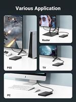 Carcasa UGREEN de disco duro de 2,5 pulgadas integrada con cable de 1,6 pies sin herramientas SATA a USB externo SATA SSD HDD