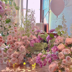 Ensemble de fleurs artificielles Mu Jinxi pour mariage, fleurs en soie de 80 cm, décorations pour plafond et sol - Product Image 1