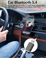 Receptor de Audio USB Bluetooth 5.4, Adaptador Estéreo Inalámbrico de Música con Micrófono de 3.5 mm para Altavoces de Coche, Auriculares, Transmisor para PC