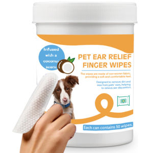 ผ้าเช็ดทำความสะอาดหูสำหรับสุนัขออร์แกนิคแบบปรับแต่งได้ผ้าเช็ดทำความสะอาดหูสำหรับสุนัขเป็นมิตรกับสิ่งแวดล้อม - Product Image 1