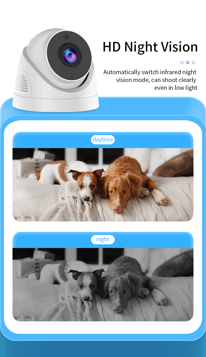 1080P HD Mini WiFi Wireless IP Cam Night Vision Indoor Smart Home Security CCTV Dome Ceiling Wall Mount for Baby Pet Monitoring · image 6