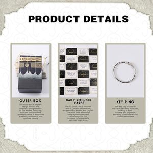Pafu Cadeaux Islamiques 30 Rappels Quotidiens Cartes d'Affirmations Spirituelles avec Décor Kaaba Cartes Flash Arabes Carte d'Affirmation Quotidienne - Product Image 5