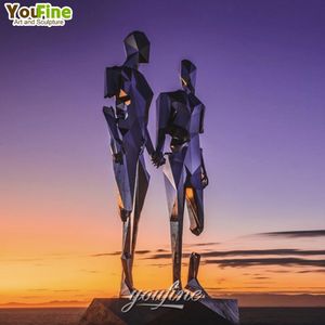 Moderne <span class=keywords><strong>Statue</strong></span> e Sculture Astratte in Metallo per Esterni, Grandi Figure di Amanti in Acciaio Inossidabile - Product Image 4