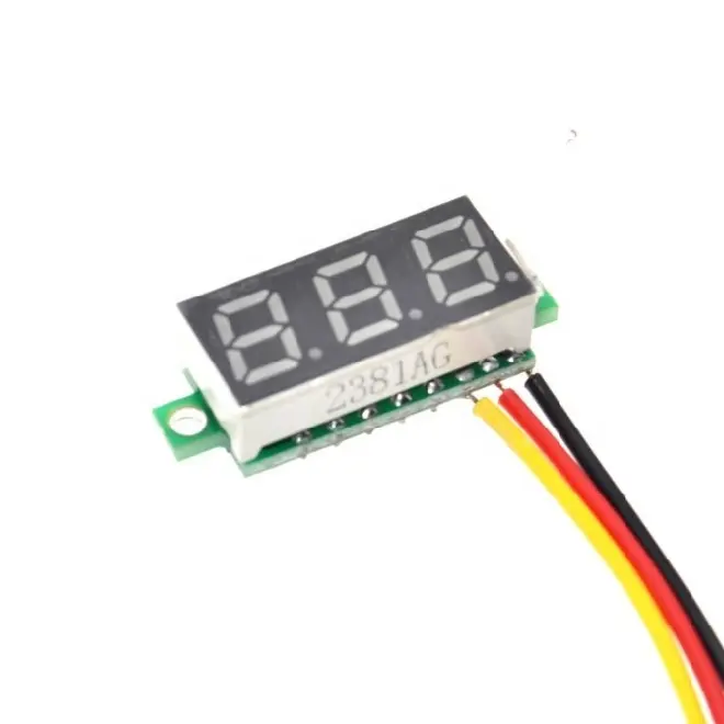 Hot selling 3 wire DC digital voltmeter DC4.5V-30V 0.28 Inch Mini Digital Voltmeter 0-100V