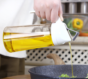 Pot à <span class=keywords><strong>huile</strong></span> de cuisson en verre, pot en acier inoxydable 304 avec couvercle et poignée - Product Image 3