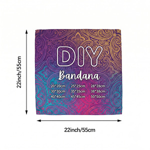 Pañuelo Cuadrado Tipo Bandana DIY de 22x22 Pulgadas, Estampado Paisley Multicolor, Algodón, Casual, para la Cabeza, Uso en las Cuatro Estaciones - Product Image 1