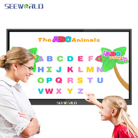 Интерактивная умная доска SEEWORLD 55 65 75 86 100 дюймов с цифровым дисплеем и сенсорным экраном для школьного обучения