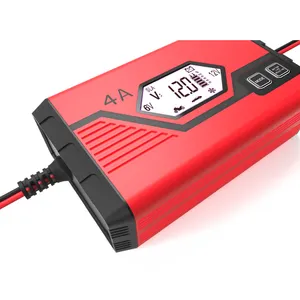 Beheerder Auto Batterij Oplader 8 Stappen Float Opladen 12V 4A Autolader Lcd Display 6V/1A Motorfiets charger Snelheid Opladen