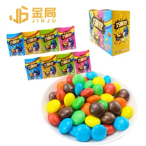 Hot sale children chocolate beans snack candy multi - colored crispy sweet chocolate candy