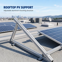 Kit de montage solaire triangulaire en aluminium en forme de U avec supports inclinables réglables pour toits en tôle plats - Fixation sécurisée des panneaux photovoltaïques pour applications résidentielles et commerciales