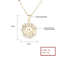 Bijoux Collier Tournesol Collier En Gros 18K Plaqué Or Zircon Mode Bijoux Accessoires Pour Femmes