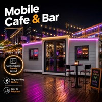 Conteneur Modulaire Mobile de 30/40 pieds pour Café-Bar, Boutique Préfabriquée et Kiosque de Vente au Détail Éphémère