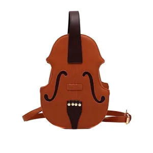 Atacado violino para crianças menina-Mochila criativa de violino para crianças, bolsa casual de couro pu, alternável, para meninas adolescentes