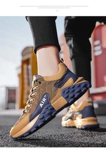 Chaussures de sport décontractées pour hommes à lacets antidérapantes avec empeigne en polyester, tendance mode, pour la marche, adaptées à l'hiver/automne/printemps/été - Product Image 3