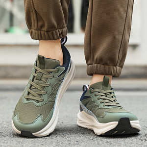 รองเท้าลำลองผู้ชายผู้หญิงแบบผูกเชือก หน้าผ้าตาข่าย พื้นรองเท้า EVA น้ำหนักเบา กันลื่น รองรับแรงกระแทก ไซส์ใหญ่ - Product Image 4