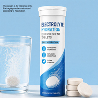 Comprimés effervescents d'hydratation électrolytique, formule de mélange de sels, supplément d'extraits de plantes, conditionnement en tube