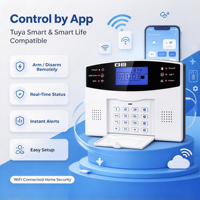 Sistem Alarm Keamanan Rumah Tuya WiFi 4G Sensor Nirkabel Kontrol Jarak Jauh Sirene Detektor Gerak Pintu Jendela