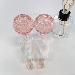 Custom face globes high borosilicate glass safe in freezer cooling massage facial ice globes for face