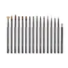 Vente en gros de 15 pièces stylo de peinture professionnel en métal pour ongles art pinceaux en nylon pour ongles rond ovale outils de manucure en acrylique