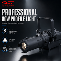 Projecteur de Scène LED Compact 60W à Faisceau Réglable 19-30 Degrés DMX512 Manuel pour Mariages et Événements