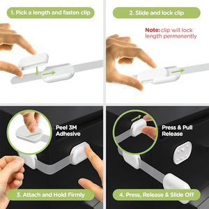 Multi-Purpose facile adesivo di sicurezza per bambini in plastica blocco senza viti magneti sicuri mobili per armadi da cucina forni per WC - Product Image 5