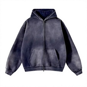 Mens Oversized Hooded Zip-Up Sweatshirt Solid Color Fleece Casual Winter Wear Regular Fit Pocket <b>Design</b> Eco-Friendly Windproof - Product Image 1
