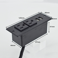 Prises de courant de table approuvées par l'ETL pour meubles américains Bande 2 15a/16a/5a Double ports USB Charge Prise montée encastrée