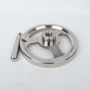 高品质定制精密铸造零件圆形不锈钢车床手轮带手柄 - Product Image 5