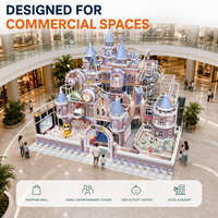 Équipement de terrain de jeu intérieur en plastique sur le thème du château de conte de fées personnalisé, piscine à balles, structure d'escalade, centres de jeux pour centres commerciaux