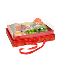 Luxe elegante 1mm transparante gouden folie matte laminatie reliëfdruk recycleerbare stevige doos voor het serveren van fruit, dessert, cake, sushi, kaarsen, familiegebruik