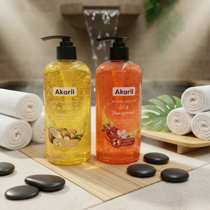 Gel Doccia Nutriente 500ml con Burro di Karité, Olio di Cocco, Melograno e Perle, Doppio Effetto Sbiancante e Idratante - Product Image 2