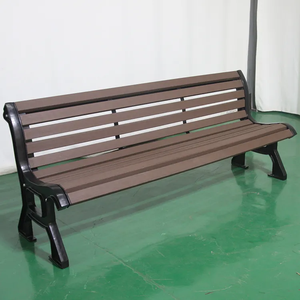 Panca da Esterno per Parco <span class=keywords><strong>in</strong></span> <span class=keywords><strong>Legno</strong></span> Plastico Anti-corrosione, Seduta a Tre Posti per Esterni, Panca Robusta per Patio Pubblico - Product Image 3
