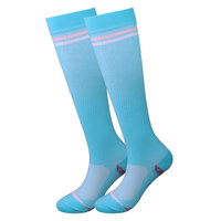 Vente en gros de chaussettes de compression d'usine 25mmHg matériau élastique à motif clair logo fantaisie personnalisé chaussettes de compression confortables