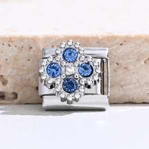 Modular Flower Charm Bracelet Set Crystal Rhinestone DIY Jewelry Women's Gift Zinc Alloy Claw Setting Yiwu Origin - Product Image 3